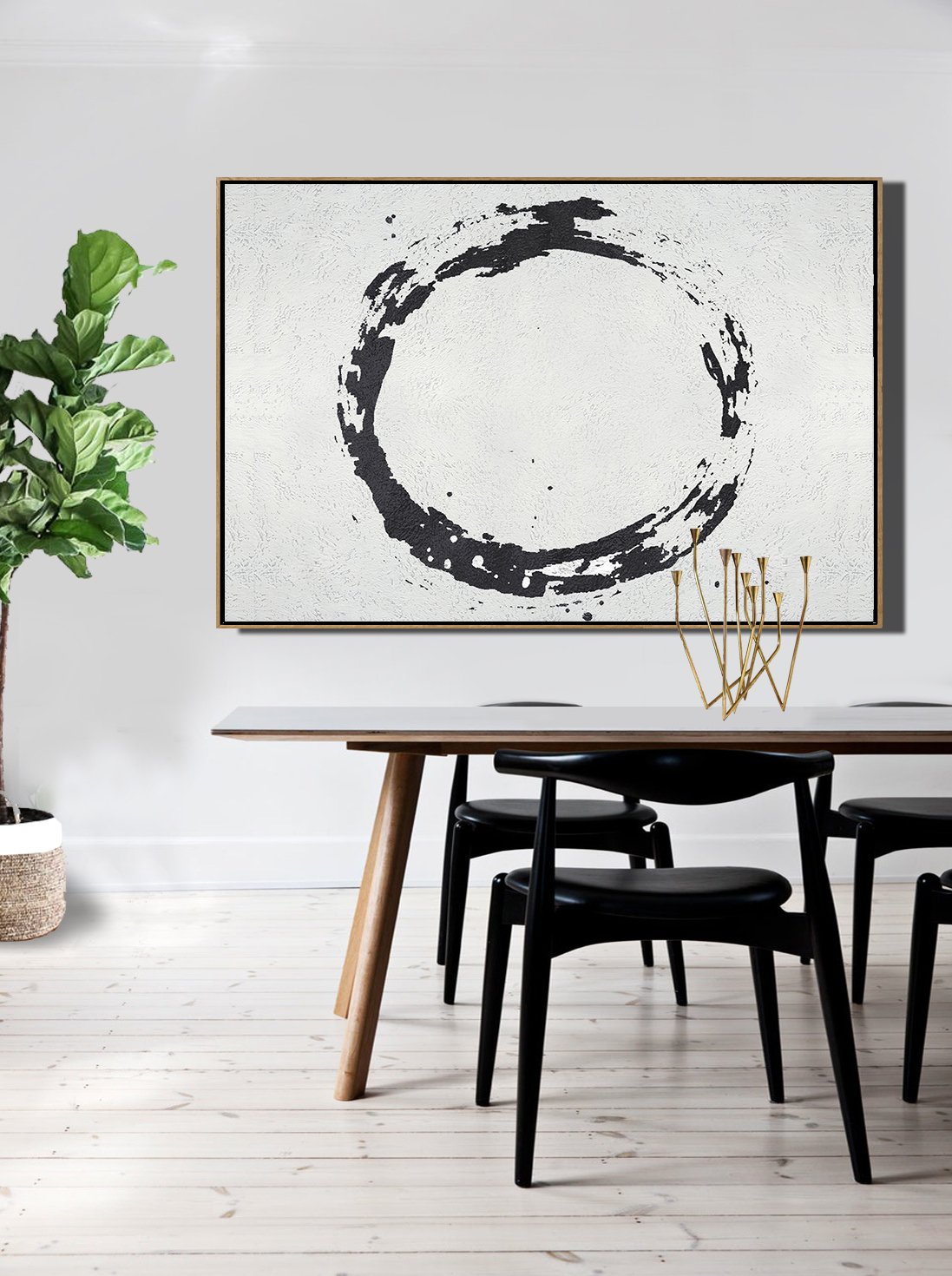 Horizontal Minimalist Circle Art #MN19C - Click Image to Close